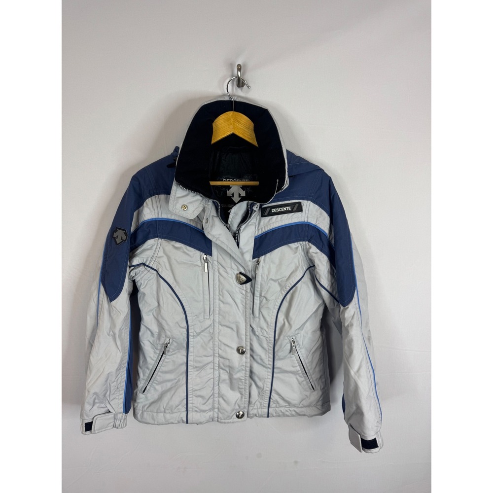 Vintage Descente Womens Ski Jacket Size 4 Small Gray Blue Winter Snow Coat